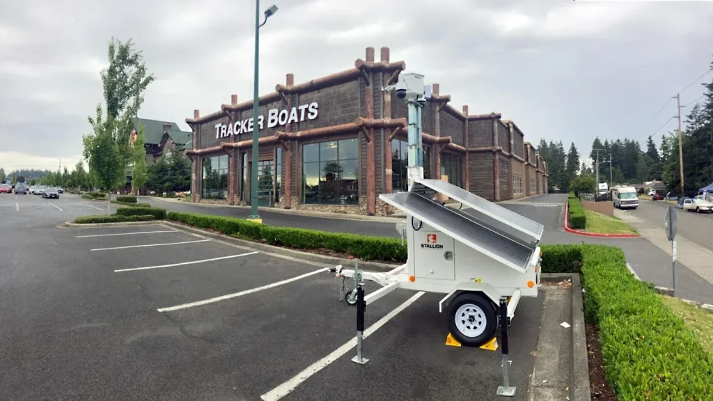 mobile surveillance trailer retail parking lot