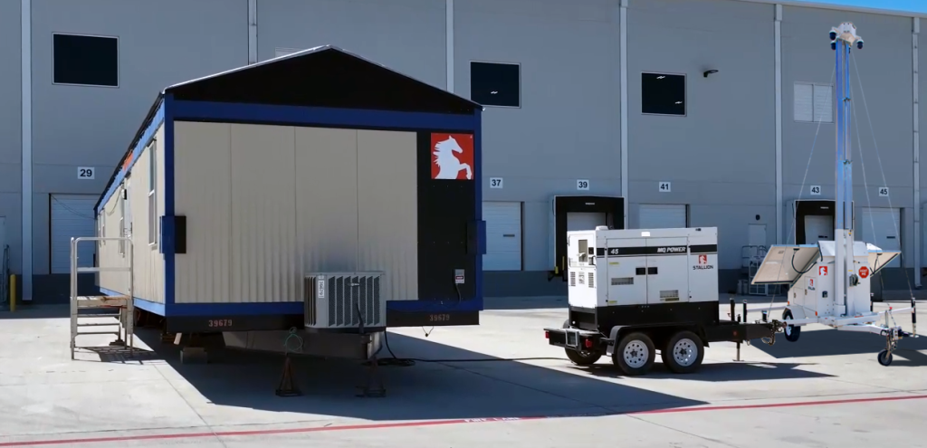 stallion mobile office trailer and equipment on site