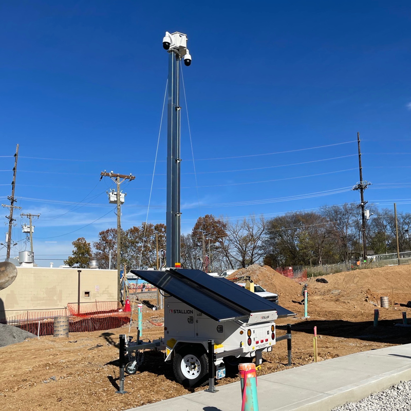 surveillance tower at retail parking lot