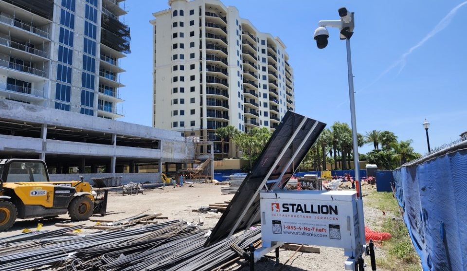mobile surveillance unit on Tampa jobsite