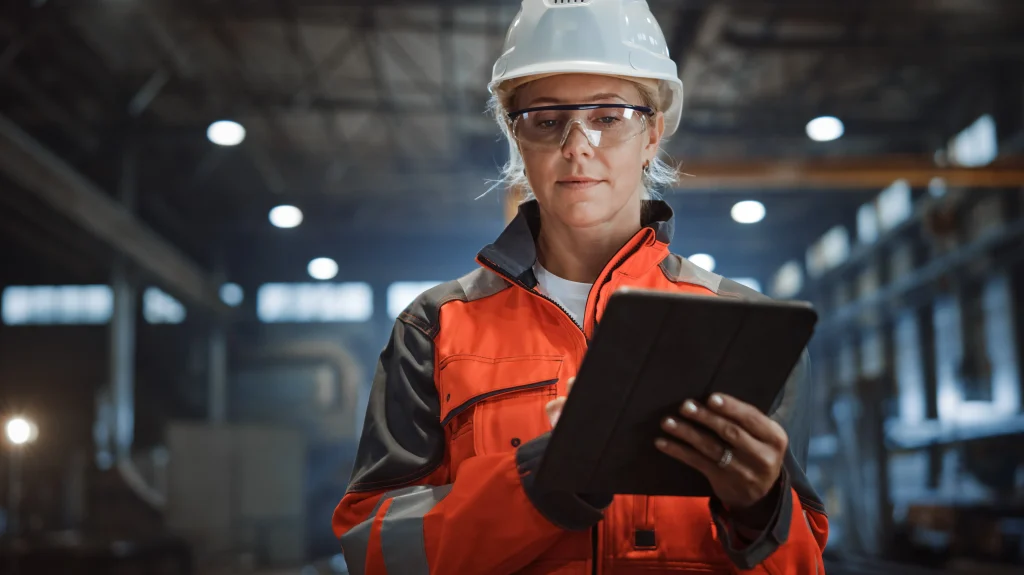 plant employee with tablet