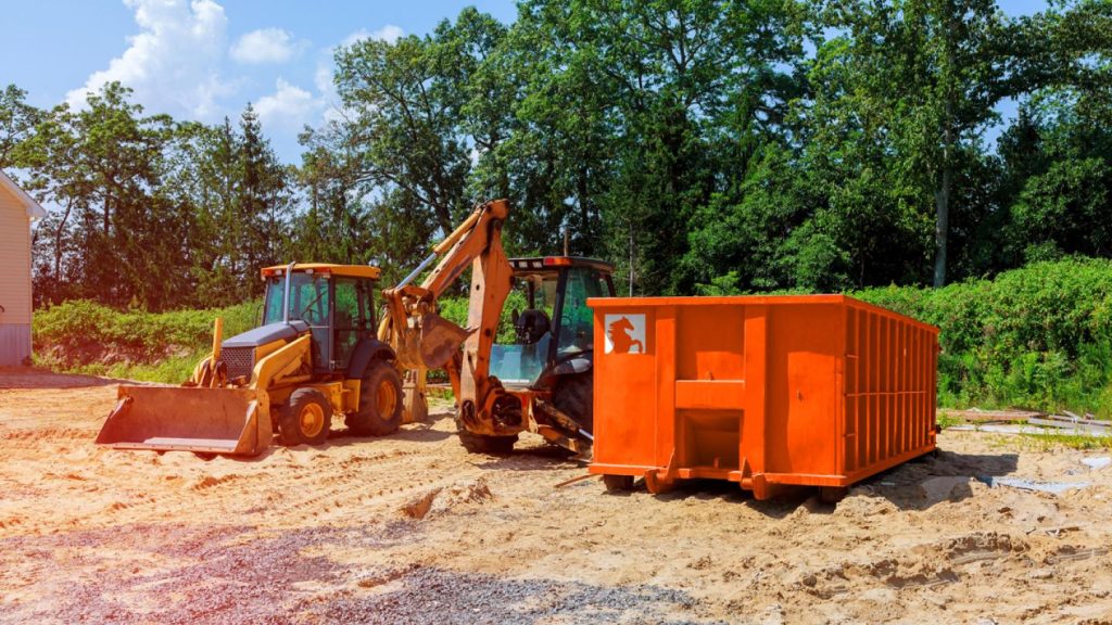 stallion roll off container on site
