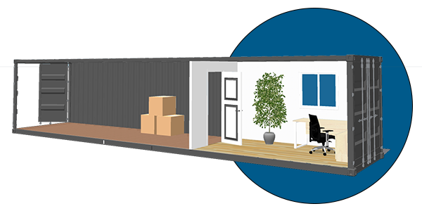 stallion storage and office container combo